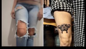 قماش معبر: أسلوب راقي مع وشم جريء على الساق