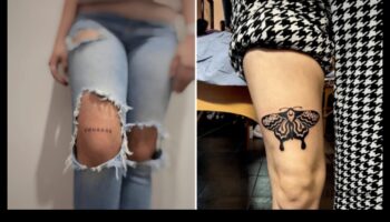 قماش معبر: أسلوب راقي مع وشم جريء على الساق