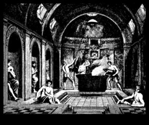 فرش البلنيوم: مشاهد الحمامات الرومانية في الفن